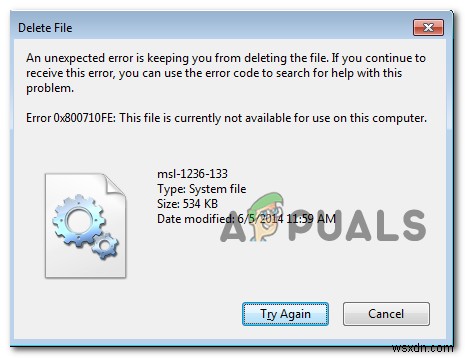একটি ফাইল মুছে ফেলার চেষ্টা করার সময় 0x800710FE কিভাবে সমাধান করবেন 
