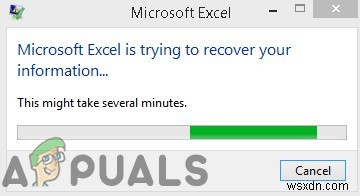 ঠিক করুন:মাইক্রোসফ্ট এক্সেল আপনার তথ্য পুনরুদ্ধার করার চেষ্টা করছে 
