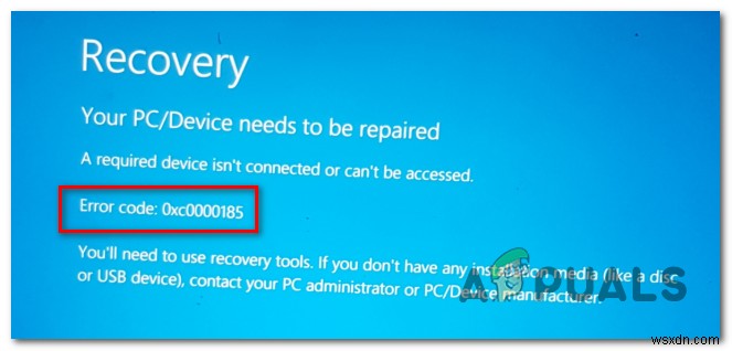আপনি যদি Windows 10 Blue Screen Recovery Error 0x0000185 পান 