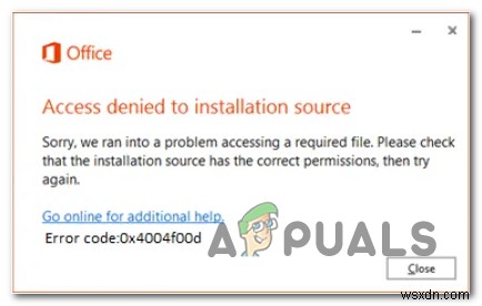 ইনস্টলেশন উত্স অফিস ত্রুটির অ্যাক্সেস অস্বীকৃত সমাধান সমাধান করুন 
