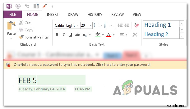  এই নোটবুক সিঙ্ক করার জন্য OneNote এর একটি পাসওয়ার্ড প্রয়োজন  ত্রুটি ঠিক করুন 