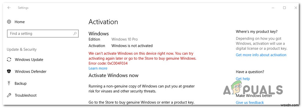 উইন্ডোজ 10 অ্যাক্টিভেশন ত্রুটি 0xc004f034 ​​কিভাবে ঠিক করবেন? 
