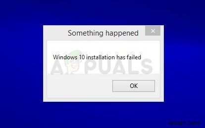 ঠিক করুন:Windows 10 ইনস্টলেশন ব্যর্থ হয়েছে 