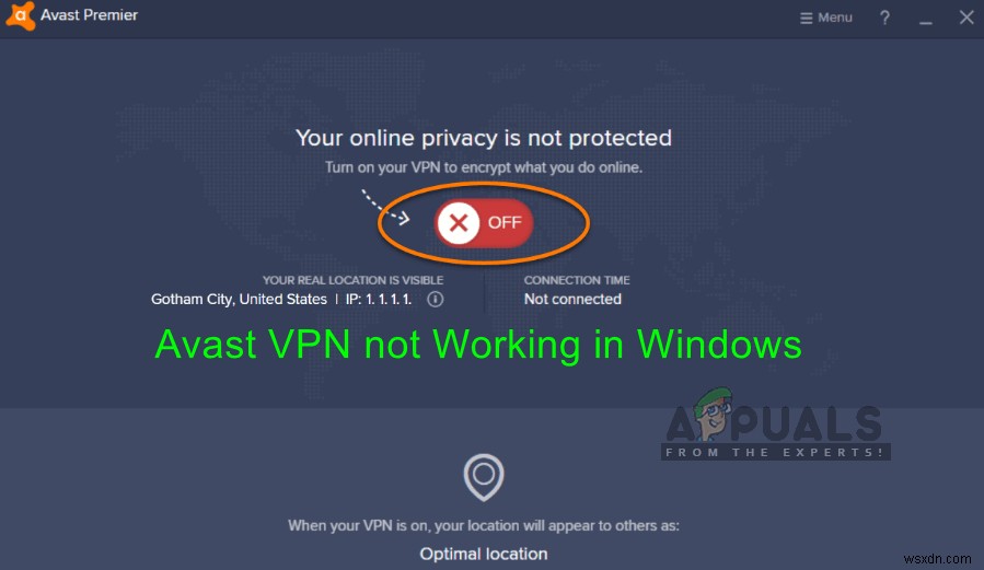 ঠিক করুন:Avast VPN কাজ করছে না 