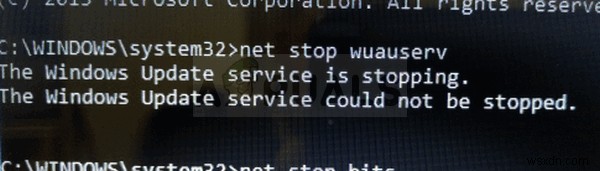 ঠিক করুন:উইন্ডোজ আপডেট পরিষেবা বন্ধ করা যায়নি 