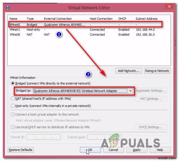 ঠিক করুন:VMware ব্রিজড নেটওয়ার্ক কাজ করছে না 