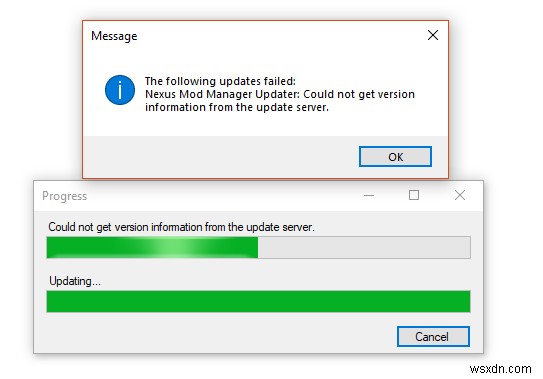 ঠিক করুন:নেক্সাস মোড ম্যানেজার আপডেট সার্ভার থেকে সংস্করণ তথ্য পেতে পারেনি 