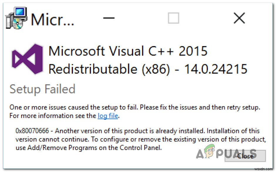 ঠিক করুন:মাইক্রোসফ্ট ভিজ্যুয়াল সি++ ইনস্টল করার সময় ত্রুটি 0x80070666 