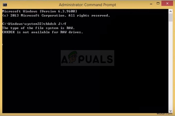 ঠিক করুন:CHKDSK RAW ড্রাইভের জন্য উপলব্ধ নয়৷ 