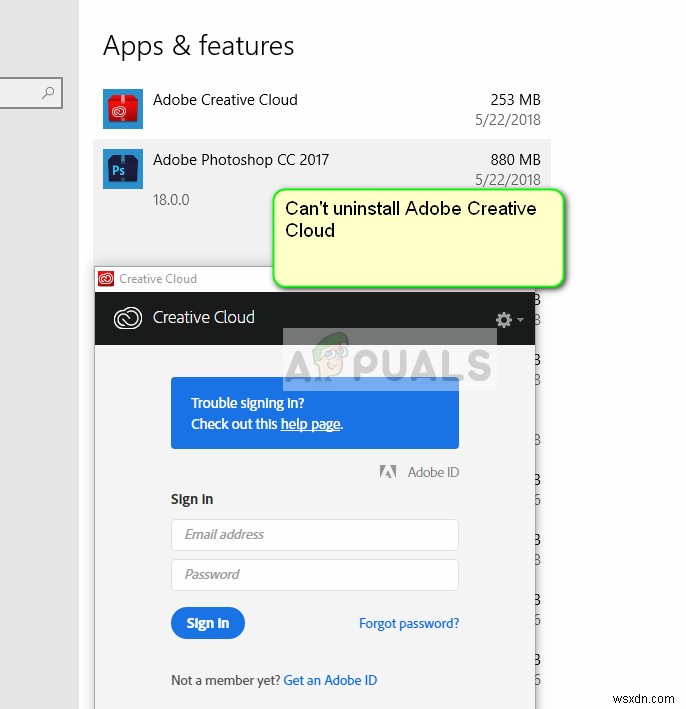 ঠিক করুন:Adobe Creative Cloud আনইনস্টল করা যাবে না 