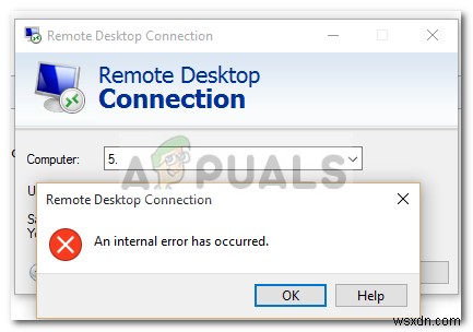 ঠিক করুন:দূরবর্তী ডেস্কটপ সংযোগ  অভ্যন্তরীণ ত্রুটি ঘটেছে  