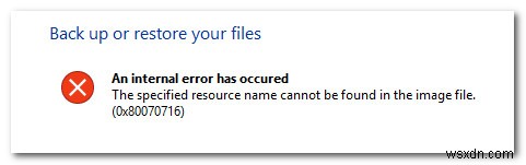 ফিক্স:নির্দিষ্ট রিসোর্স নামটি ইমেজ ফাইলে পাওয়া যাবে না (0x80070716) 