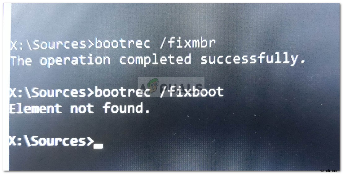ফিক্স:বুরেক/ফিক্সবুট এলিমেন্ট উইন্ডোজ 10 এ পাওয়া যায়নি 