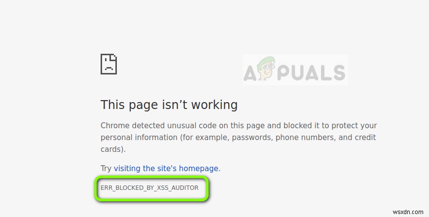 ঠিক করুন:ERR_BLOCKED_BY_XSS_AUDITOR 