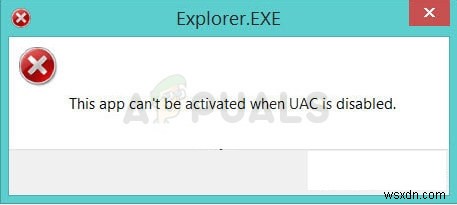 ঠিক করুন:UAC অক্ষম থাকলে এই অ্যাপটি সক্রিয় করা যাবে না 