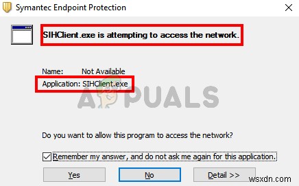 ঠিক করুন:Sihclient.exe নেটওয়ার্ক অ্যাক্সেস করার চেষ্টা করছে 