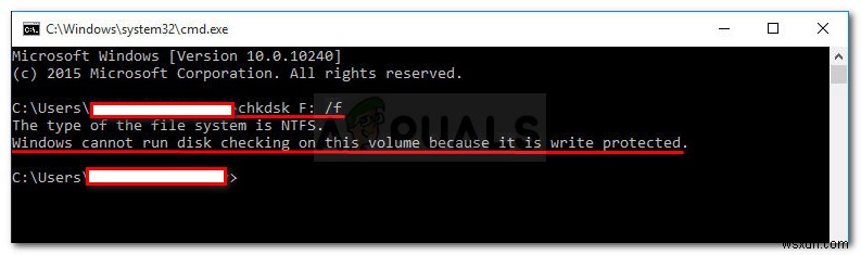 ঠিক করুন:উইন্ডোজ এই ভলিউমে ডিস্ক চেকিং চালাতে পারে না কারণ এটি রাইট সুরক্ষিত 