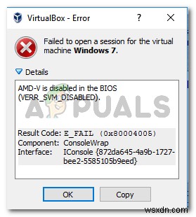 ঠিক করুন:BIOS-এ AMD-V অক্ষম করা হয়েছে (VERR_SVM_DISABLED) 