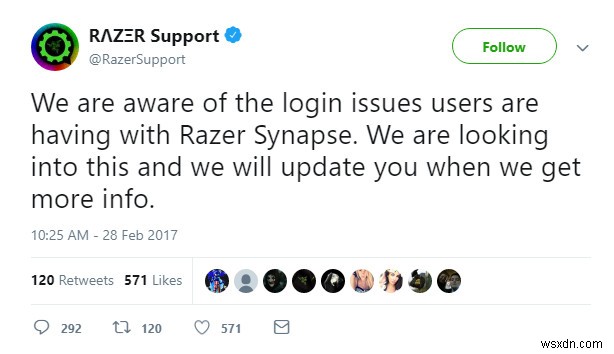 ঠিক করুন:Razer Synapse Error 3803 