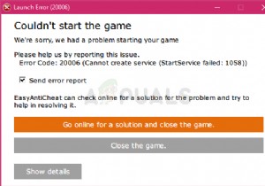 ঠিক করুন:(1058) ERROR_SERVICE_DISABLED 