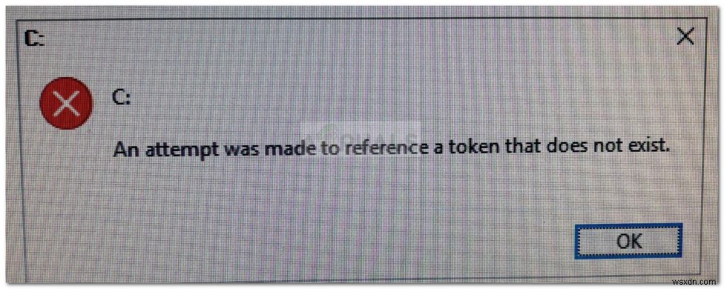 ঠিক করুন:একটি টোকেন উল্লেখ করার চেষ্টা করা হয়েছে যা বিদ্যমান নেই 