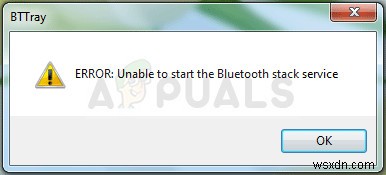 ঠিক করুন:ব্লুটুথ স্ট্যাক পরিষেবা শুরু করতে অক্ষম 