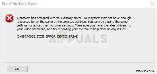 ঠিক করুন:Windows 7, 8 এবং 10 এ DXGI_ERROR_DEVICE_HUNG ত্রুটি 