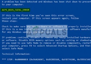 স্থির করুন:ACPI_BIOS_ERROR