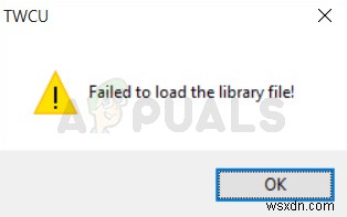 ঠিক করুন:TWCU.EXE লাইব্রেরি ফাইল লোড করতে ব্যর্থ হয়েছে 