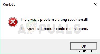 সমাধান:RunDLL সমস্যা শুরু হচ্ছে sbavmon.dll – মডিউল পাওয়া যায়নি 