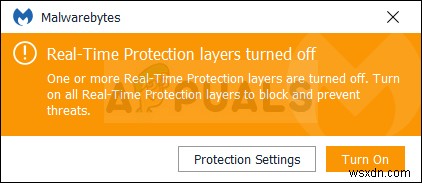 ঠিক করুন:ম্যালওয়্যারবাইটস রিয়েল টাইম সুরক্ষা স্তরগুলি বন্ধ 
