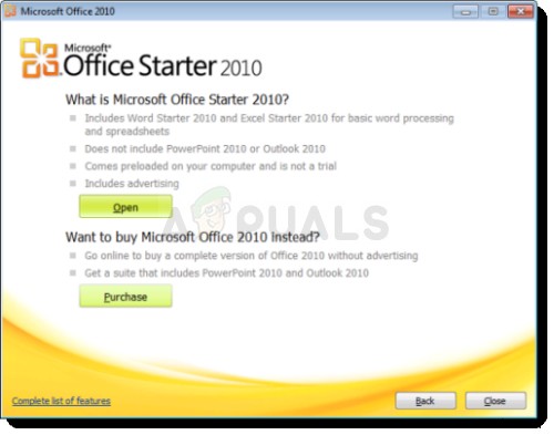 ঠিক করুন:Microsoft Word Starter 2010 খোলা যাবে না। আবার চেষ্টা করুন বা কন্ট্রোল প্যানেলে পণ্যটি মেরামত করুন 