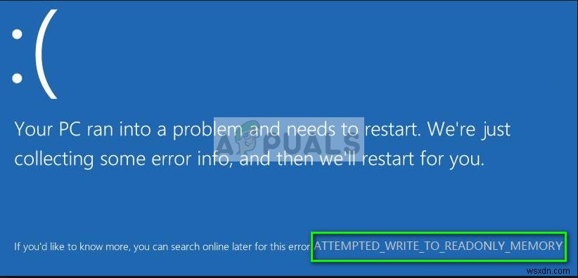 ঠিক করুন:ATTEMPTED_WRITE_TO_READONLY_MEMORY BSOD 