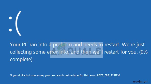 ঠিক করুন:NTFS_FILE_SYSTEM BSOD 