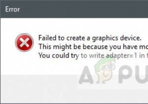 ঠিক করুন:একটি গ্রাফিক্স ডিভাইস তৈরি করতে ব্যর্থ হয়েছে 