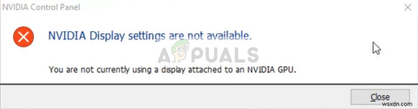 ঠিক করুন:NVIDIA ডিসপ্লে সেটিংস উপলব্ধ নয় 
