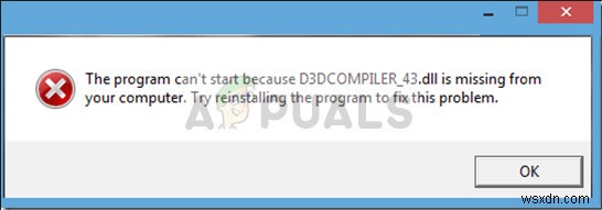 ঠিক করুন:D3DCompiler_47.dll অনুপস্থিত 