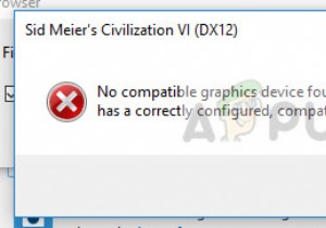 ঠিক করুন:Civ 6 কোন সামঞ্জস্যপূর্ণ গ্রাফিক্স ডিভাইস পাওয়া যায়নি 