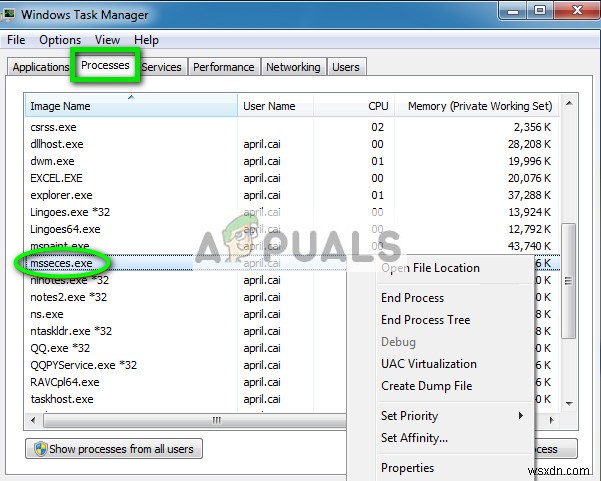 স্থির করুন:msseces.exe উচ্চ CPU ব্যবহার