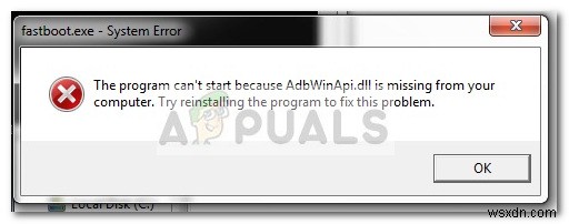 স্থির করুন:AdbWinApi.dll অনুপস্থিত