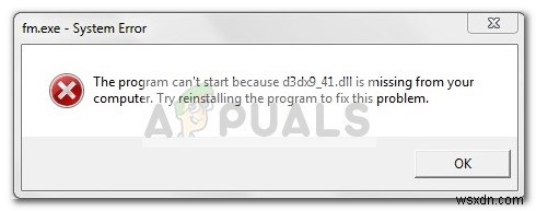 স্থির করুন:d3dx9_41.dll অনুপস্থিত