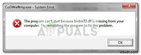 ঠিক করুন:binkw32.dll ত্রুটি অনুপস্থিত 