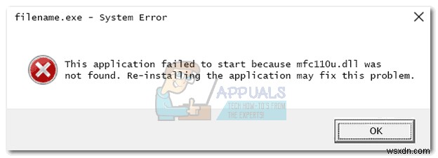 ঠিক করুন:mfc110u.dll আপনার কম্পিউটার থেকে অনুপস্থিত 