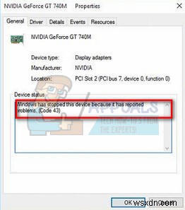 ঠিক করুন:NVIDIA কোড 43 (উইন্ডোজ এই ডিভাইসটি বন্ধ করেছে কারণ এটি সমস্যার রিপোর্ট করেছে) 