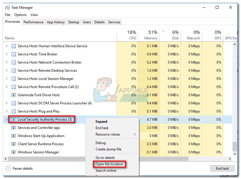 কি:সিএনজি কী আইসোলেশন (lsass.exe) 