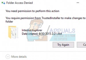 ঠিক করুন:আপনার TrustedInstaller থেকে অনুমতি প্রয়োজন 