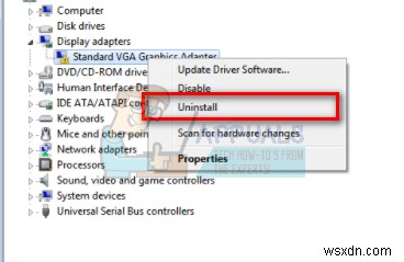ফিক্স:স্ট্যান্ডার্ড ভিজিএ গ্রাফিক্স অ্যাডাপ্টার ড্রাইভারের সমস্যা 