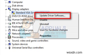 ফিক্স:স্ট্যান্ডার্ড ভিজিএ গ্রাফিক্স অ্যাডাপ্টার ড্রাইভারের সমস্যা 