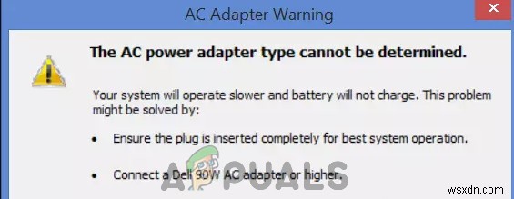 ঠিক করুন:AC পাওয়ার অ্যাডাপ্টারের ধরন নির্ধারণ করা যাবে না 