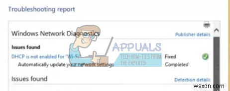 স্থির করুন:DHCP Wifi এর জন্য সক্ষম নয়